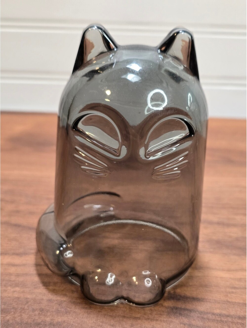 IKEA KUSTFYR Dark Gray Smoked Glass Cat Dome Cloche Halloween Decoration